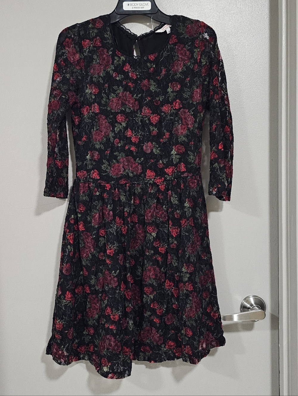 Clockhouse Black Rose Lace Dress - Size S